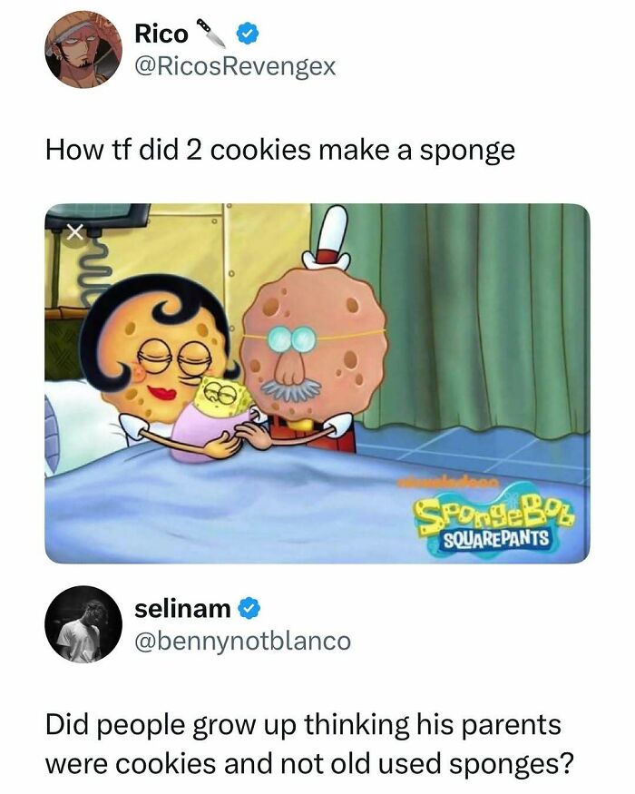 SpongeBob parents meme questioning childhood assumptions about characters