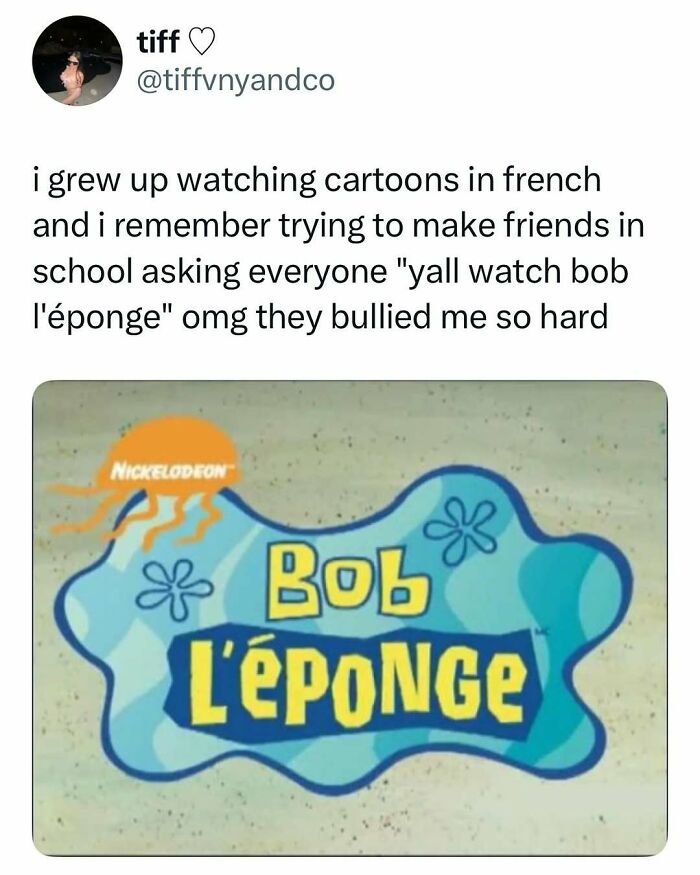 Bob L'éponge cartoon logo representing nostalgic French cartoons