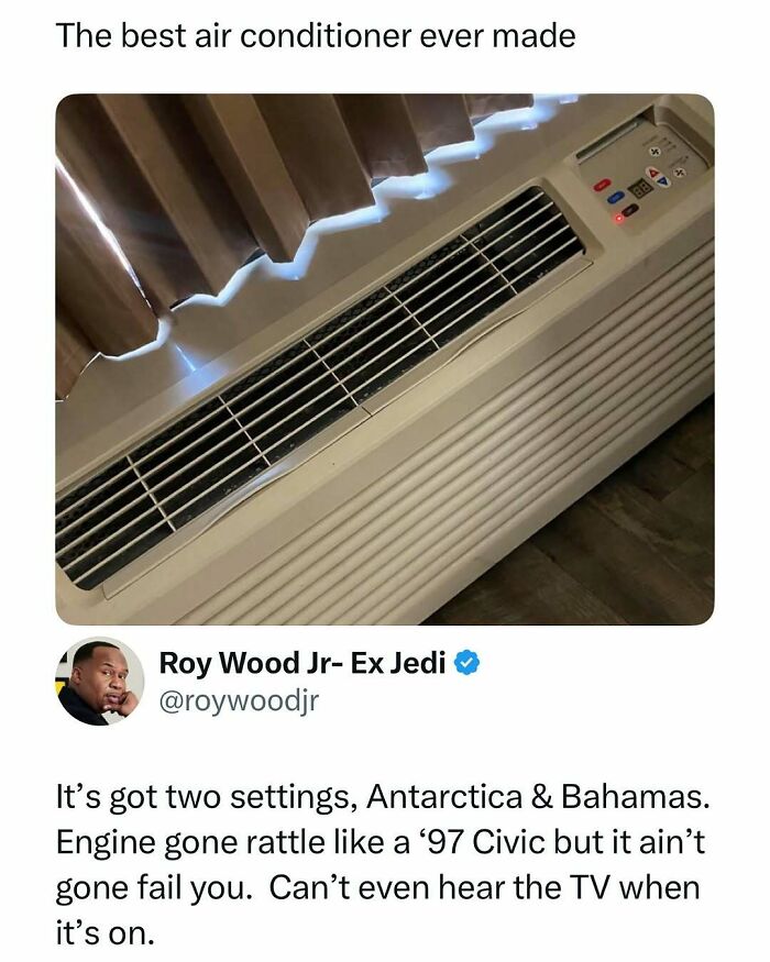 Old classic window air conditioner unit praised as best vintage cooling device