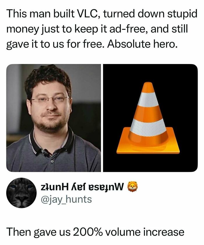 Photo of VLC creator praised for ad-free video player and volume boost