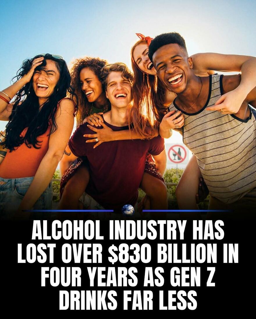 A diverse group of young adults laughing, representing Gen Z impact on the humanity and planet's alcohol industry.