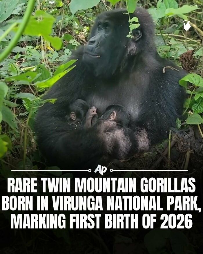 Rare twin mountain gorillas born in Virunga National Park in 2026