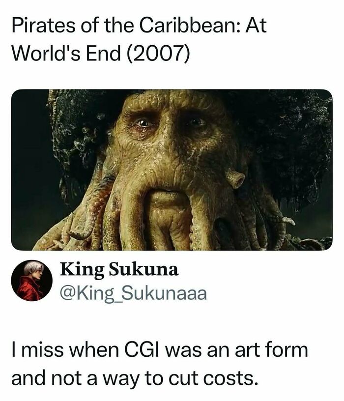 Pirates of the Caribbean CGI character nostalgic movie moment