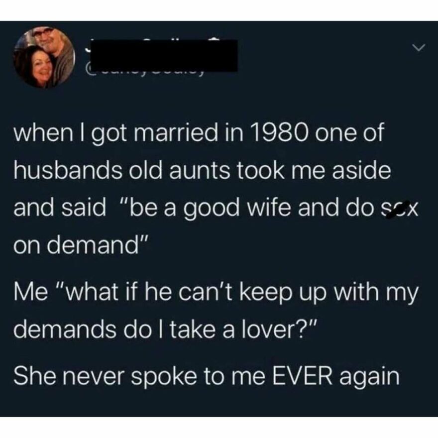 Feminist post about outdated advice on being a good wife and personal boundaries