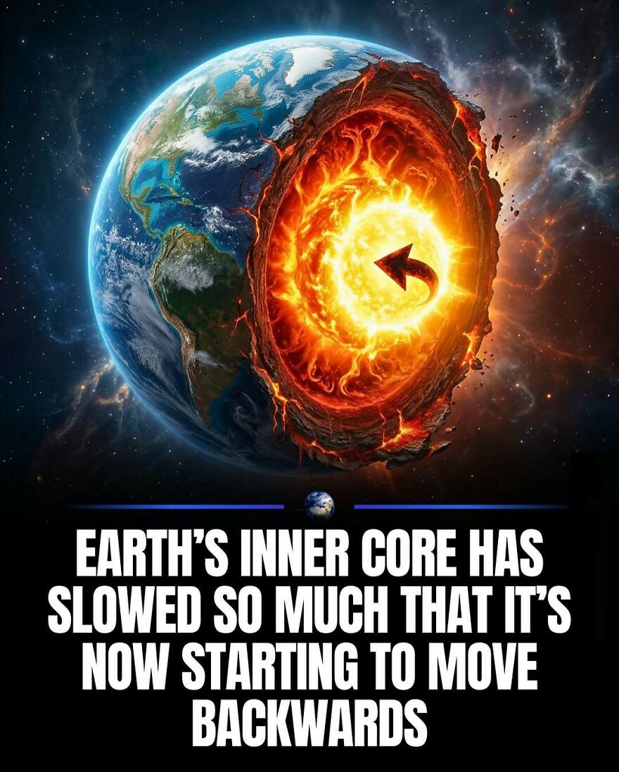 An illustration of Earth with a cutaway view revealing a fiery core, representing our planet's dynamics.