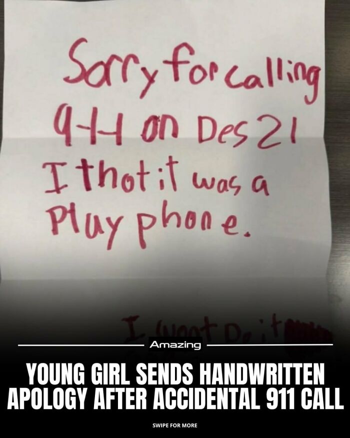Young Girl Sends Handwritten Apology After Accidental 911 Call