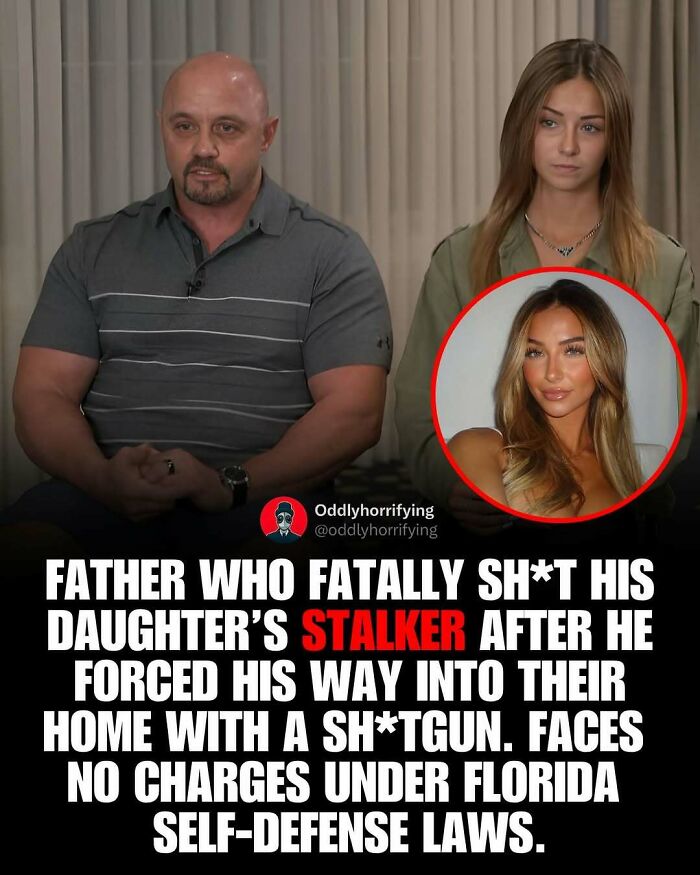 A depressing story image showing a father and daughter, discussing self-defense against a fatal home invader.