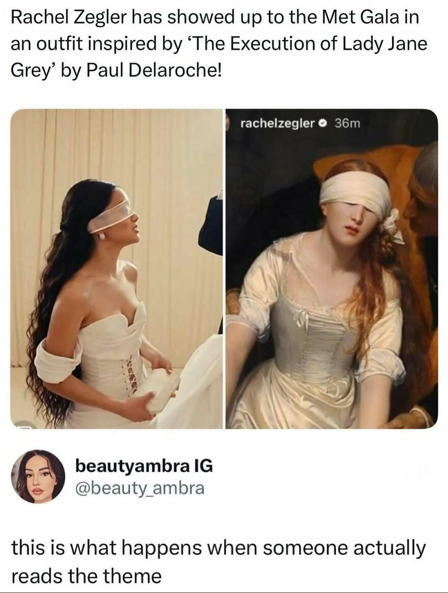 Rachel Zegler's Met Gala outfit, a pop culture post showcasing her unique style for good vibes.