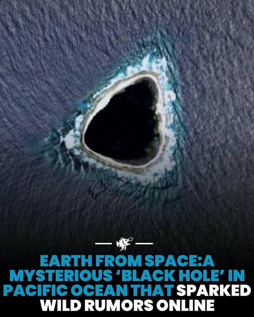 Mysterious black hole shaped island in Pacific Ocean viewed from space sparking wild rumors