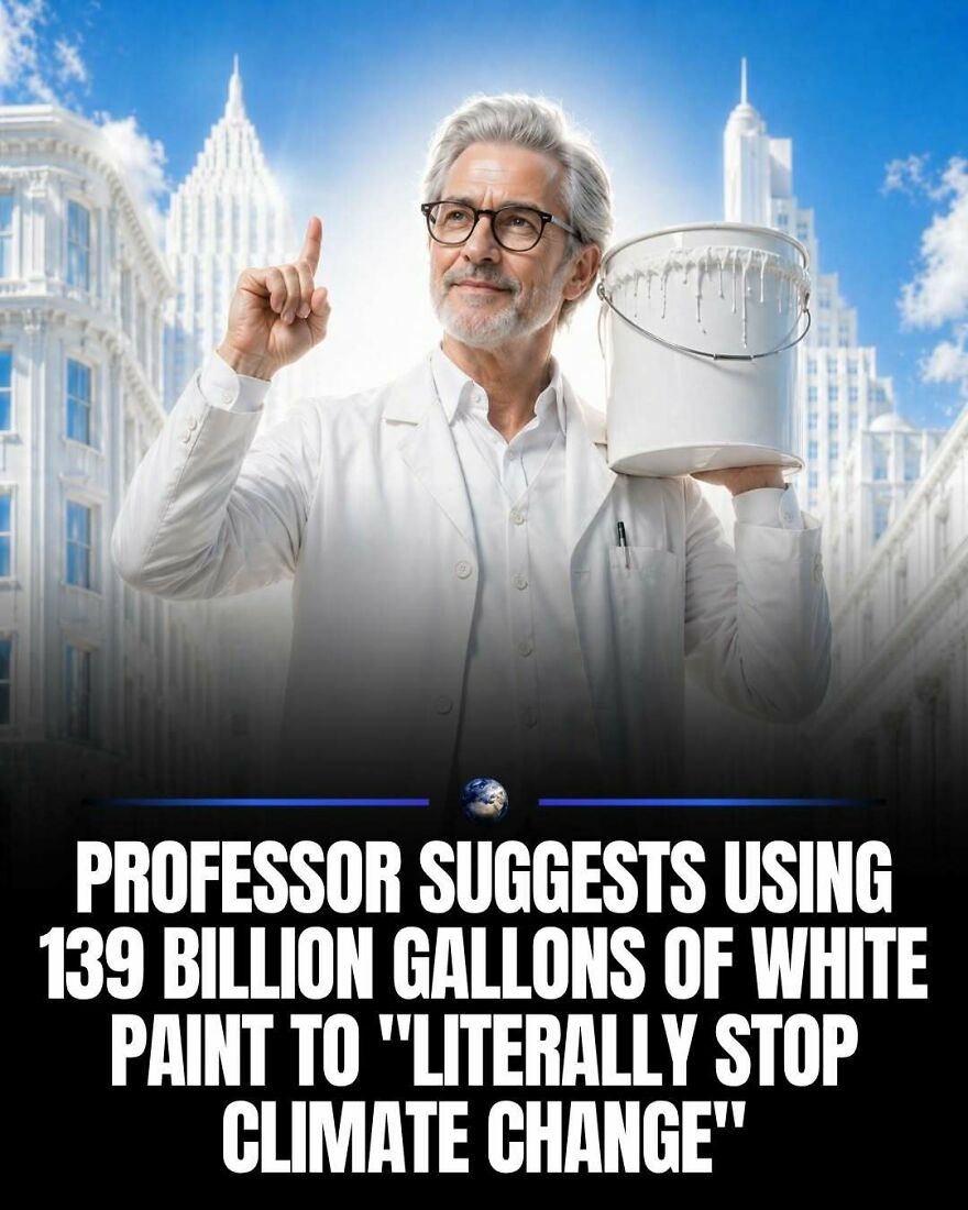 A professor suggests using white paint to stop climate change, highlighting innovative ideas for our planet's future.