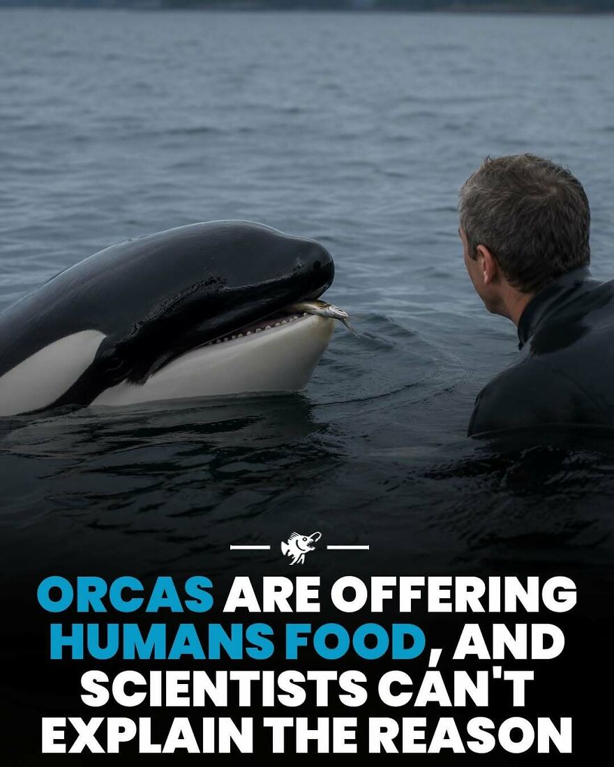 Orcas offer food to humans, a behavior unexplained by scientists