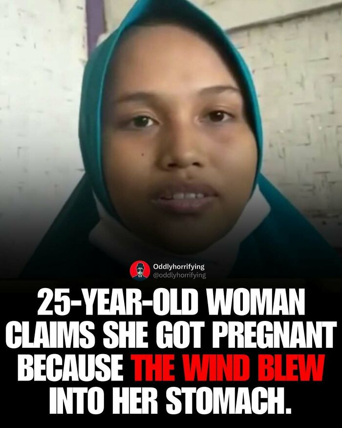 Unsettling story of a woman claiming pregnancy by wind, one of many dark and depressing stories.