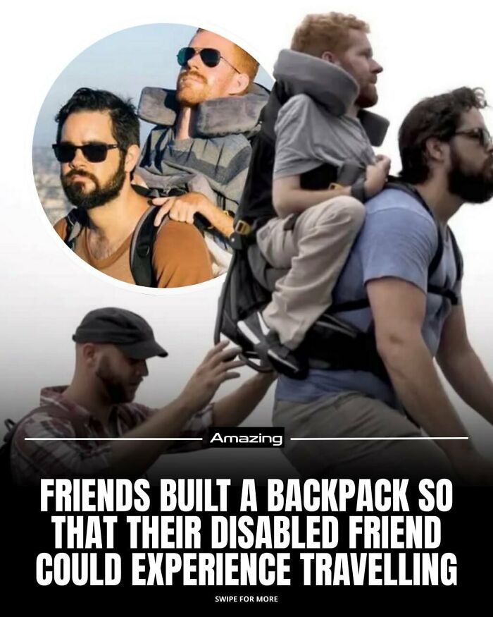 Friends Built A Backpack So That Their Disabled Friend Could Experience Travelling