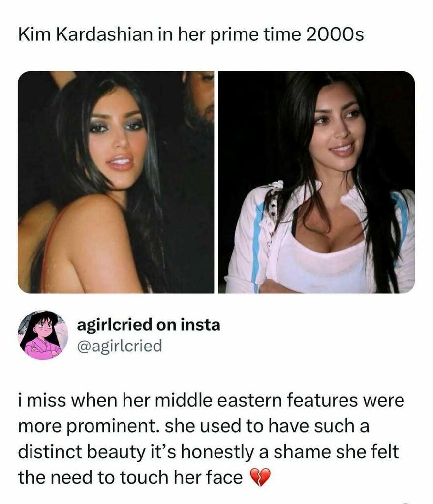 A funny pop culture post showing Kim Kardashian in her 2000s prime, generating instant good vibes.