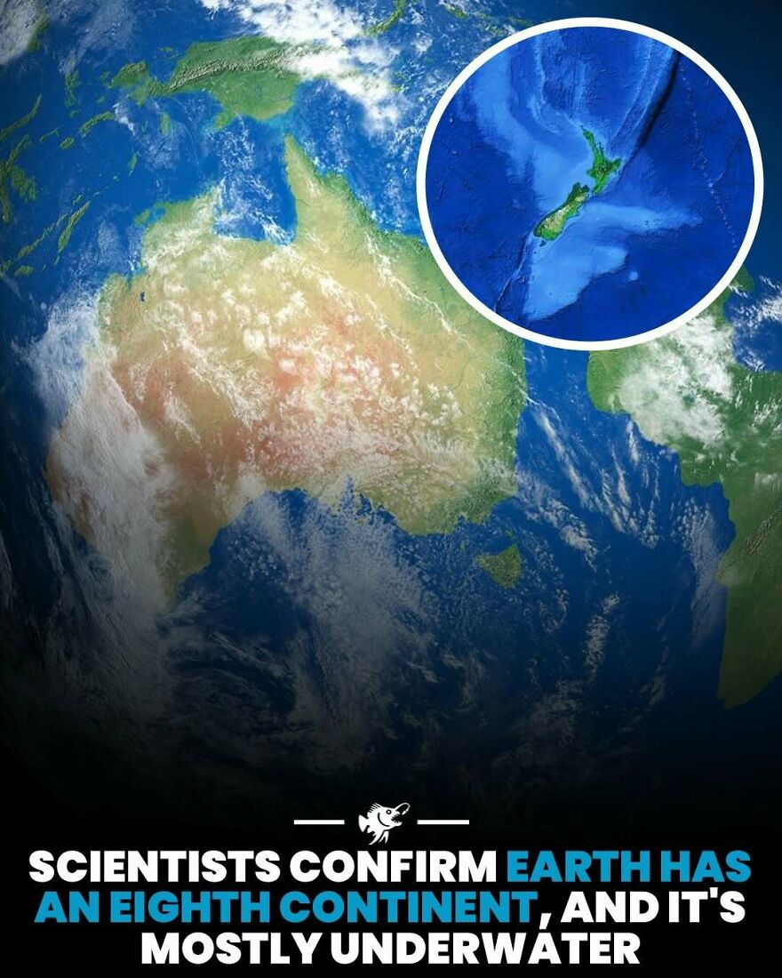 Satellite view showing Earth's eighth underwater continent