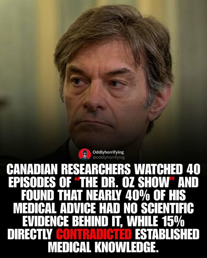 An unsettling story about Canadian researchers finding Dr. Oz's medical advice often lacks scientific evidence.