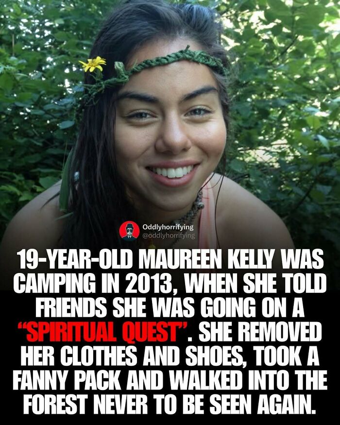 Maureen Kelly, lost during a spiritual quest, an unsettling and depressing story.