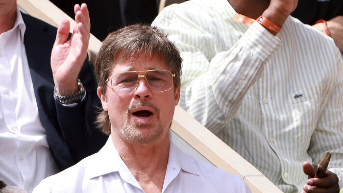 Brad Pitt attending event with sunglasses and goatee makeover Brad Pitt attending event with sunglasses and goatee makeover