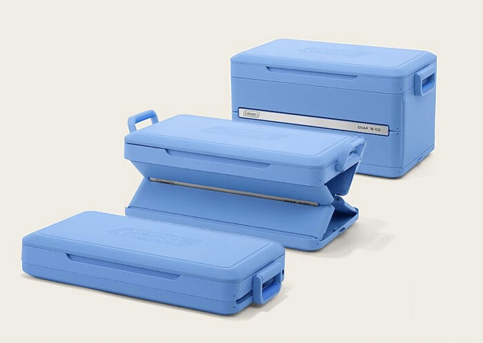 Blue collapsible cooler portable for outdoor practical Father's Day gifts
