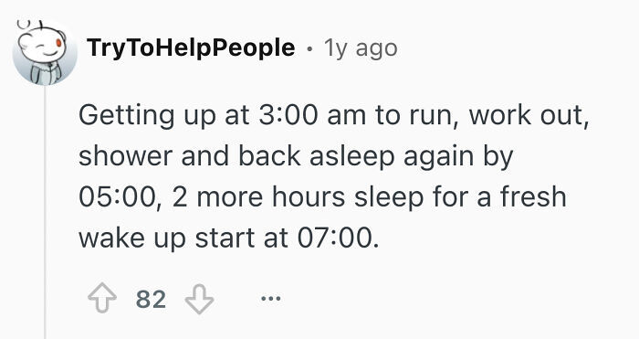 A Reddit comment from single men admitting disturbing things while living alone, detailing getting up at 3 AM to run, work out, shower, and sleep again.
