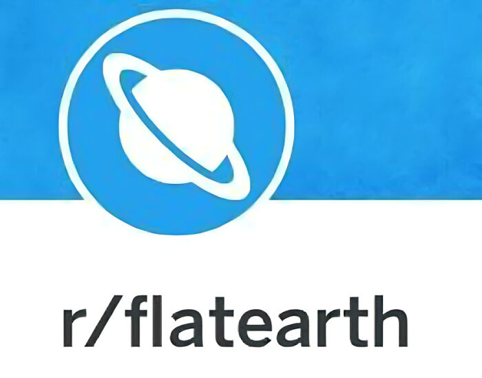 r flatearth subreddit logo with blue and white planet icon