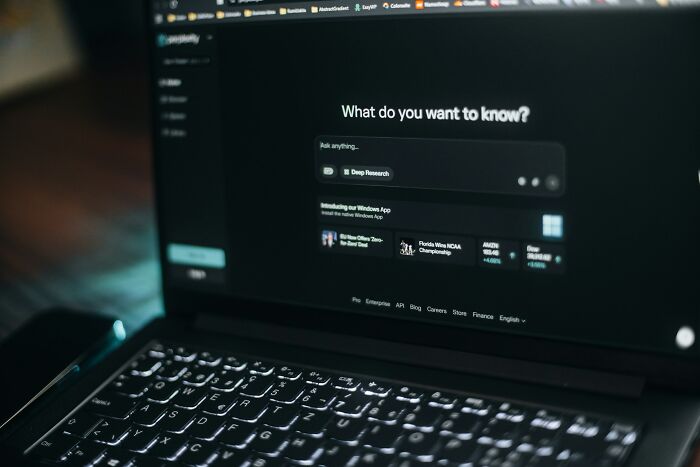 Laptop screen with a search bar, possibly related to finding solutions for intense stress and burnout.