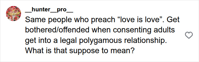 Comment criticizing opposition to legal polygamous relationships