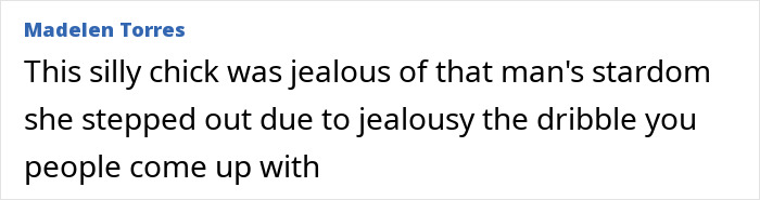 Screenshot of a comment criticizing the woman related to Chris Pratt divorce