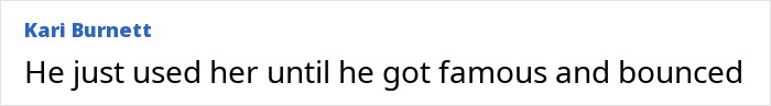 Screenshot of a comment accusing Chris Pratt of using his ex until fame