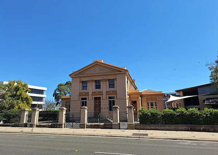 Historic building under clear blue sky associated with legal history