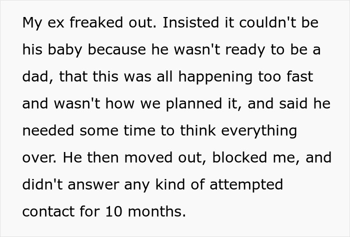 Text explaining man ghosting pregnant fiancée for nearly a year Text explaining man ghosting pregnant fiancée for nearly a year