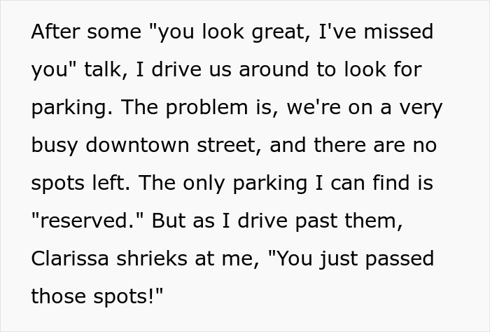 A driver navigates a busy downtown street, unable to find parking, leading to a selfish friend's petty payback. A driver navigates a busy downtown street, unable to find parking, leading to a selfish friend's petty payback.