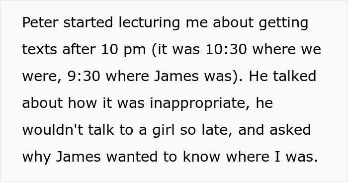A screenshot from a story about a toxic guy lecturing his girlfriend about receiving a late-night text.