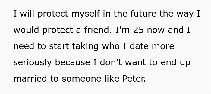 A quote about protecting oneself from a toxic guy like Peter.