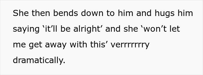 Mommy dearest dramatically hugs her son, saying she won't let the woman get away with it. Mommy dearest dramatically hugs her son, saying she won't let the woman get away with it.