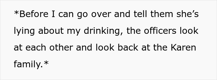 The alt text describes the police officers looking at the religious fanatics and the pregnant woman.