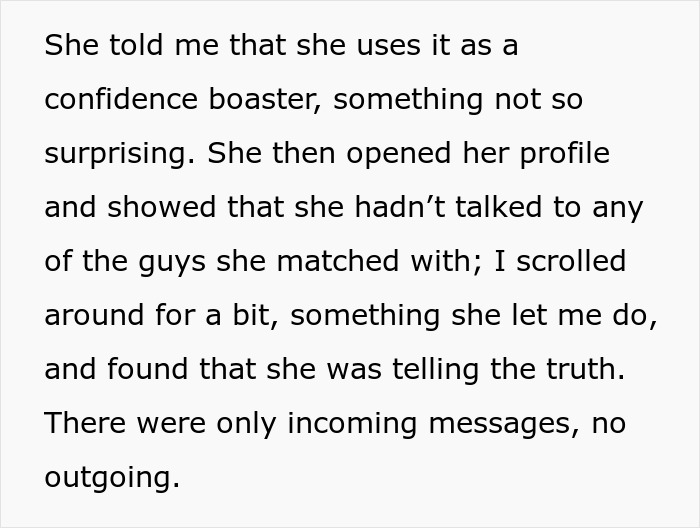 Wife uses Tinder as confidence booster, shows no outgoing messages Wife uses Tinder as confidence booster, shows no outgoing messages