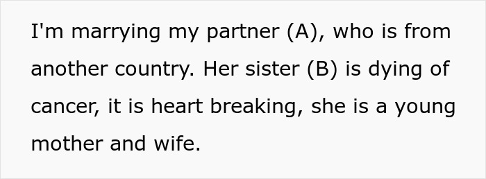 Couple Gets Annoyed That SIL With Cancer Is Taking Away From Their Wedding, It's Way Worse Than That Couple Gets Annoyed That SIL With Cancer Is Taking Away From Their Wedding, It's Way Worse Than That