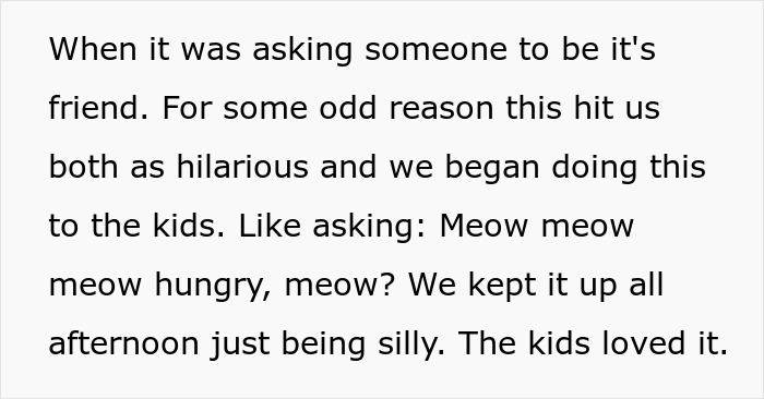 Text snippet detailing how the meow comeback became a playful phrase, used to end confrontations. Text snippet detailing how the meow comeback became a playful phrase, used to end confrontations.