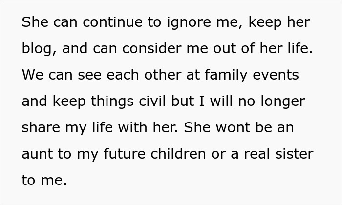 Woman Turns Family's Life Into Content For Her Blog, Gets Fired By Sis After She Refuses To Stop Woman Turns Family's Life Into Content For Her Blog, Gets Fired By Sis After She Refuses To Stop