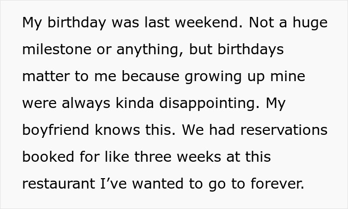 Woman Dumps BF Because Of His Infuriating Reason To Cancel Her Birthday Dinner Woman Dumps BF Because Of His Infuriating Reason To Cancel Her Birthday Dinner