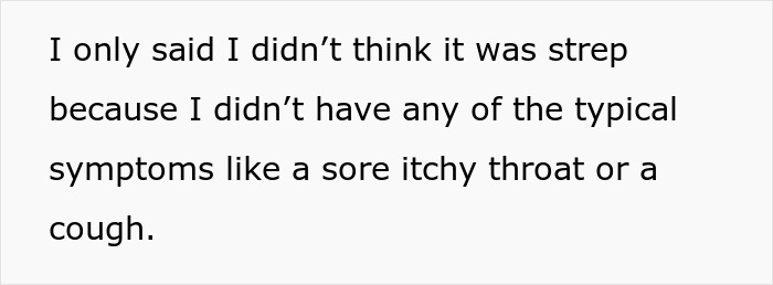 A woman is told to leave home after refusing to follow one rule. A text block about strep symptoms.