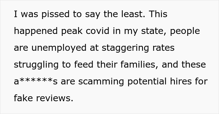 Restaurant scam: employees exploited for fake reviews, particularly during peak COVID-19 unemployment.