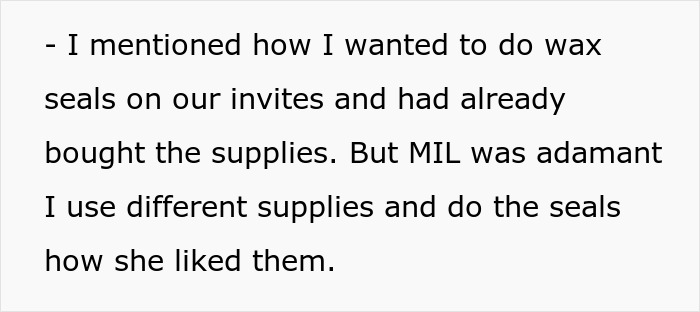 MIL Tries To Take Over Wedding Planning, Bride Can't Take It Anymore MIL Tries To Take Over Wedding Planning, Bride Can't Take It Anymore