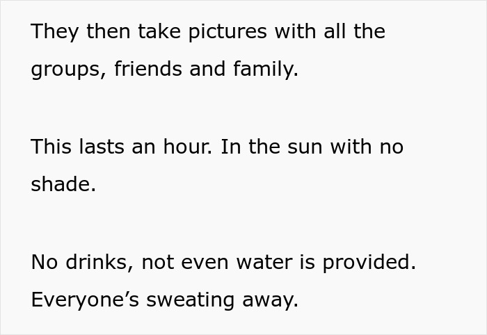 Wedding guests take group photos under hot sun without water Wedding guests take group photos under hot sun without water