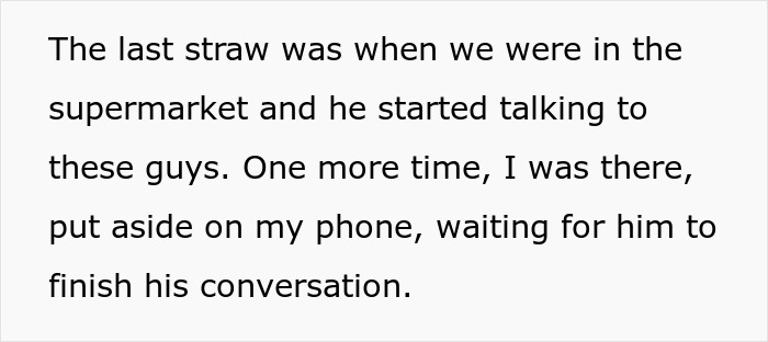 Woman sick of talkative fiancé who craves strangers attention, calls it quits and moves out. Woman sick of talkative fiancé who craves strangers attention, calls it quits and moves out.