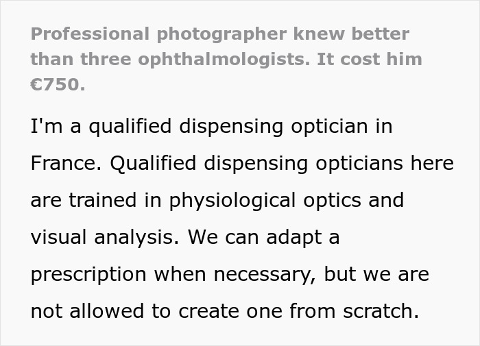 Text about a qualified dispensing optician and physiological optics training
