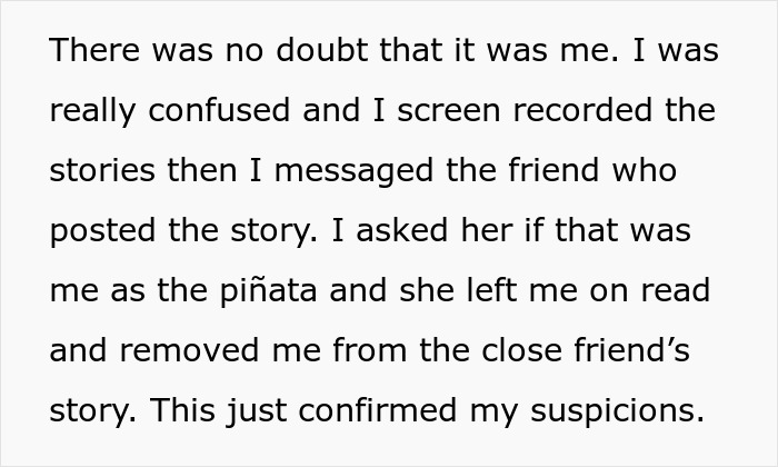 Screenshot of text about being confused over a piñata in a relationship Screenshot of text about being confused over a piñata in a relationship