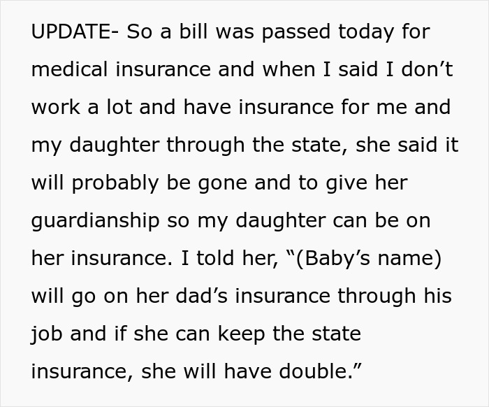 Text update about medical insurance and guardianship for newborn baby Text update about medical insurance and guardianship for newborn baby