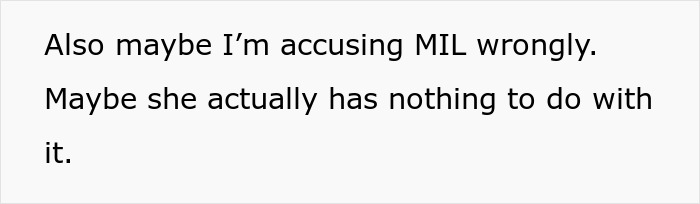 Text: Person gets violently sick and considers if MIL is wrongly accused.